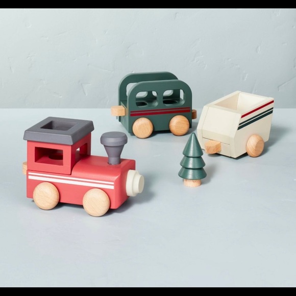 Hearth & Hand Toys Hearth And Hand Wooden Toy Christmas Train Set